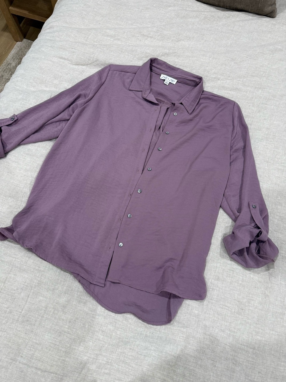 She + Sky Men's Purple Button-Down Casual Shirt